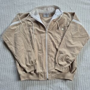 VTG Fashion Crossroads 90s Jacket Women’s Small Vintage Tan Zip Up Tan White